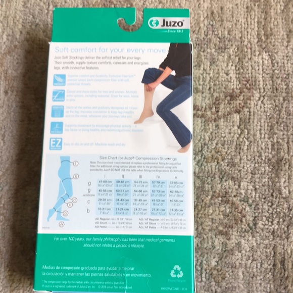 Juzo Soft Compression Stockings Size I. AG  20-30mmHg. Beige. Only one in a box - Picture 5 of 12